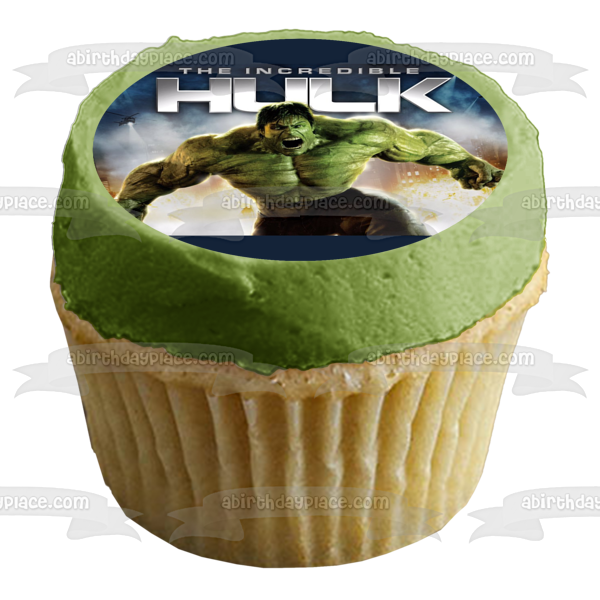 Adorno comestible para tarta con cara enojada de Hulk, imagen ABPID05726 