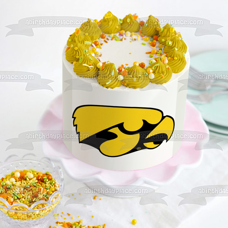 Imagen comestible para tarta con logotipo de Iowa Hawkeyes, baloncesto universitario, ABPID05684 