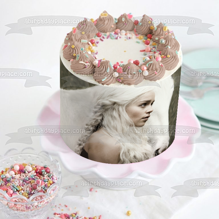 Game of Thrones Daenerys Targaryen Edible Cake Topper Image ABPID05687