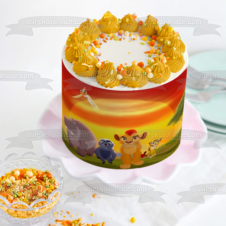 Decoración comestible para tarta con diseño de la Guardia del León 3 Kion Bunga Fuli Ono y Beshte ABPID05741 