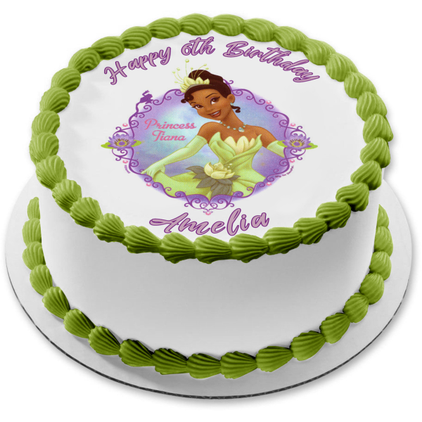 Imagen comestible para decoración de tarta de La Princesa y el sapo Tiana ABPID05755 