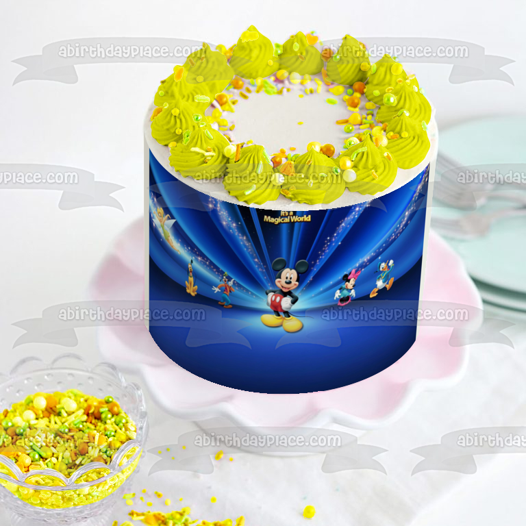 Mickey Mouse It's a Magical World Minnie Mouse Donald Duck and Pluto Edible Cake Topper Image ABPID05809