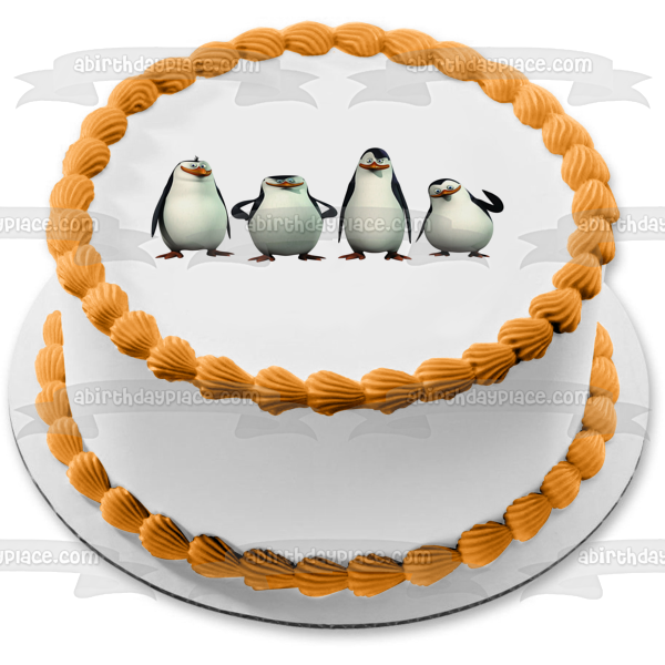 Pingüinos de Madagascar Skipper Kowalski Rico y Private Edible Cake Topper Imagen ABPID05770 