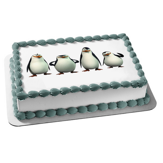 Penguins of Madagascar Skipper Kowalski Rico and Private Edible Cake Topper Image ABPID05770