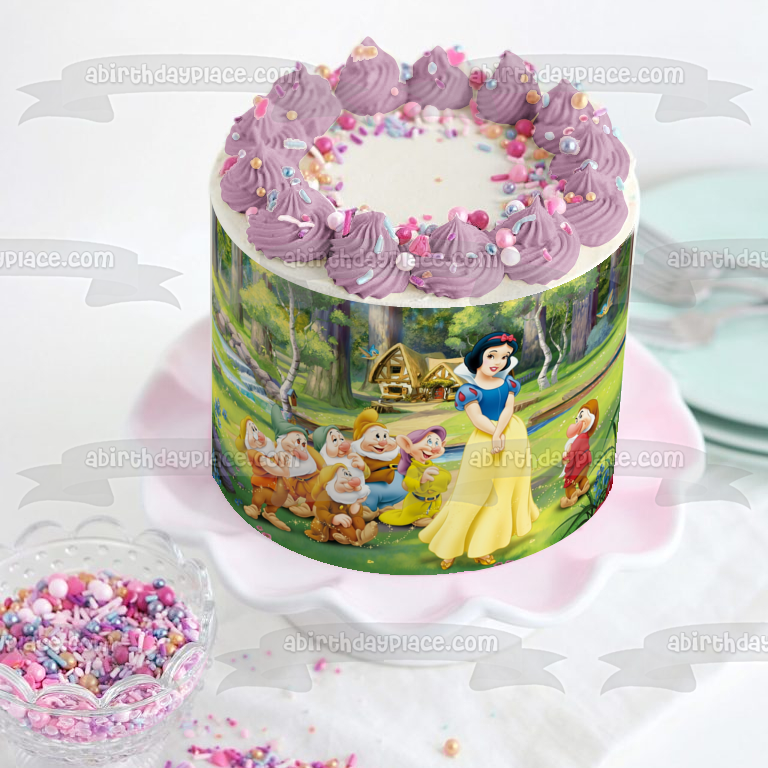 Snow White Dwarfs Edible Cake Topper Image ABPID05853