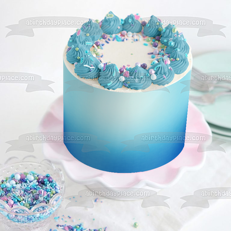 Light Blue Background Edible Cake Topper Image ABPID05876