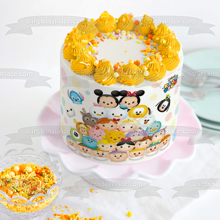 Tsum Tsum Mickey Minnie Donald Daisy y Goofy Imagen comestible para decoración de tarta ABPID05797 