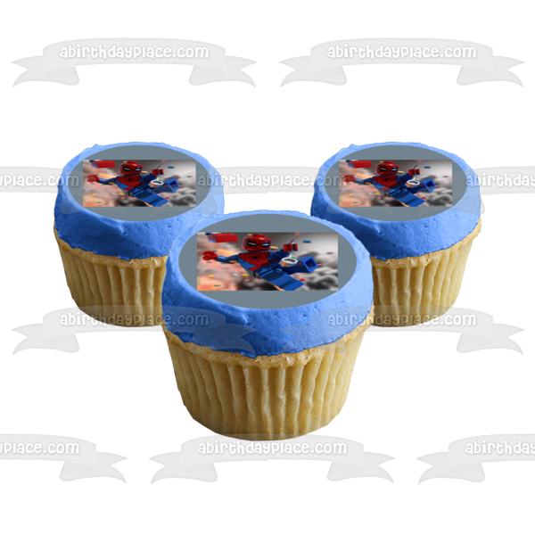 LEGO Spider-Man and LEGO Blocks Edible Cake Topper Image ABPID06008