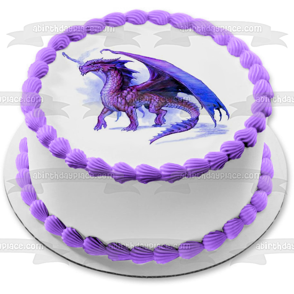 Imagen comestible para tarta de dragón morado ABPID06015 