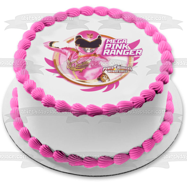 Power Rangers Mega Force Dino Charge Pink Ranger Edible Cake Topper Image ABPID05894