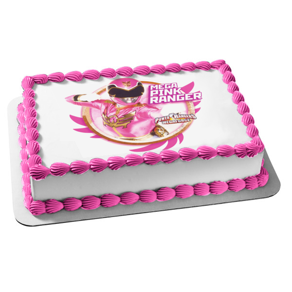 Power Rangers Mega Force Dino Charge Pink Ranger Edible Cake Topper Image ABPID05894