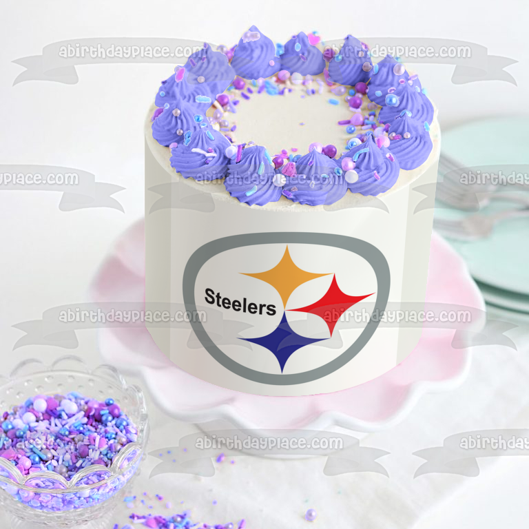 Imagen comestible para tarta con logotipo actual de los Pittsburgh Steelers de la NFL ABPID06019 