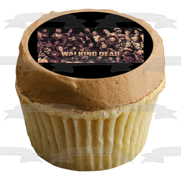 Imagen comestible para decoración de tarta con el logotipo de The Walking Dead, Rick Darryl, Carl y Andrea, ABPID06028 