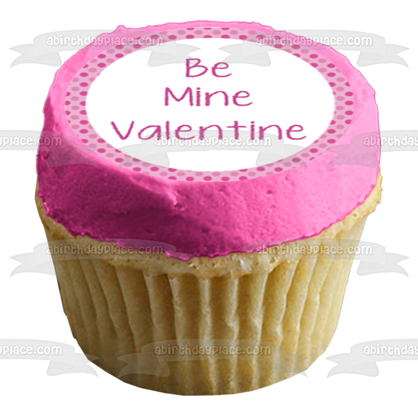 Happy Valentine's Day Hugs and Kisses Edible Cupcake Topper Images ABPID55228