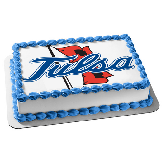 Tulsa Golden Hurricane Logo Basketball Edible Cake Topper Image ABPID05917