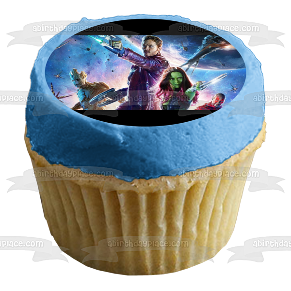 Guardians of Galaxy Gamora and Star-Lord Edible Cake Topper Image ABPID05945