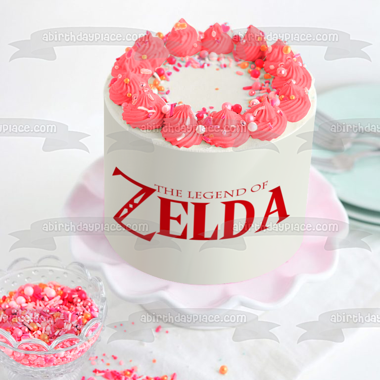 The Legend of Zelda Red Logo Edible Cake Topper Image ABPID06063