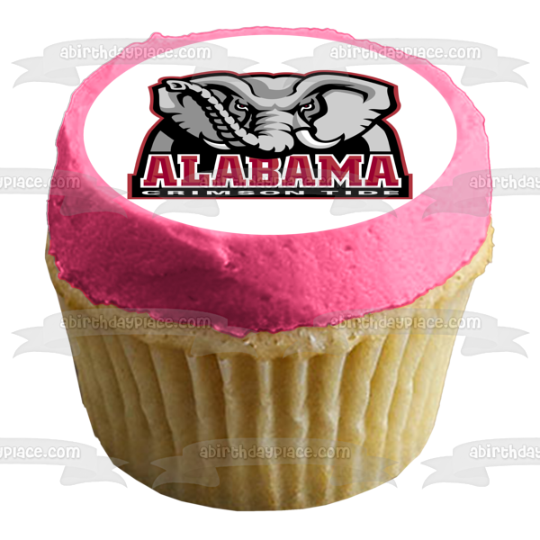 University of Alabama Crimson Tide Logo College Sports Elephant Edible Cake Topper Image ABPID06089