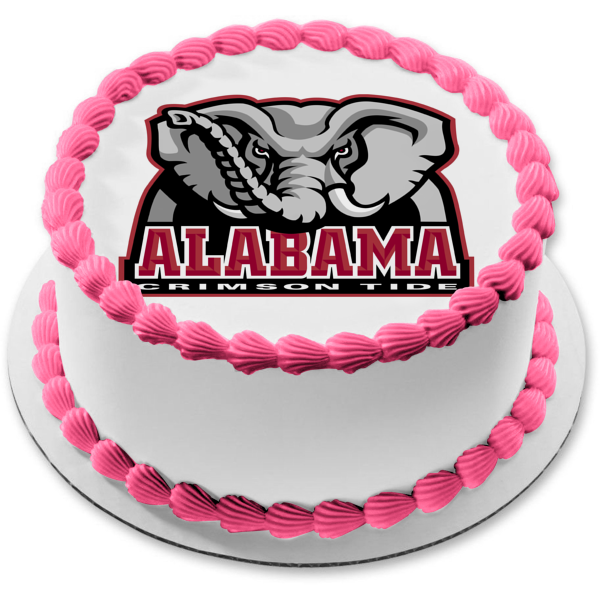 University of Alabama Crimson Tide Logo College Sports Elephant Edible Cake Topper Image ABPID06089