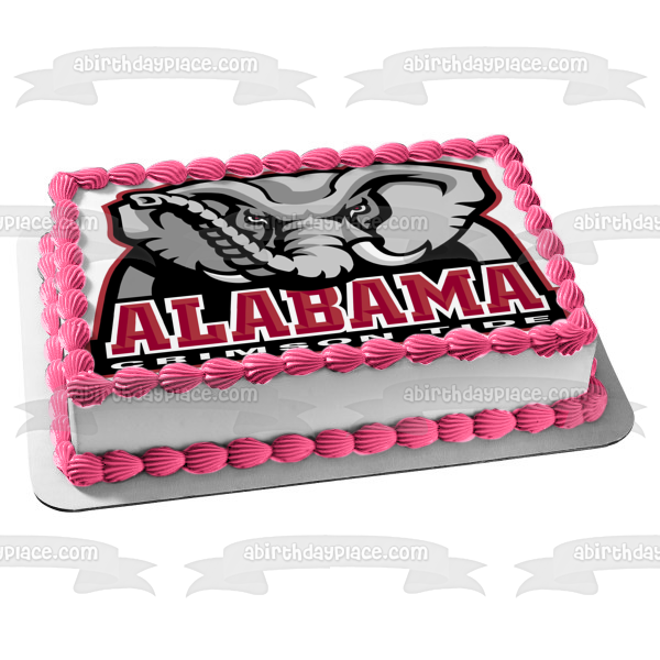 University of Alabama Crimson Tide Logo College Sports Elephant Edible Cake Topper Image ABPID06089