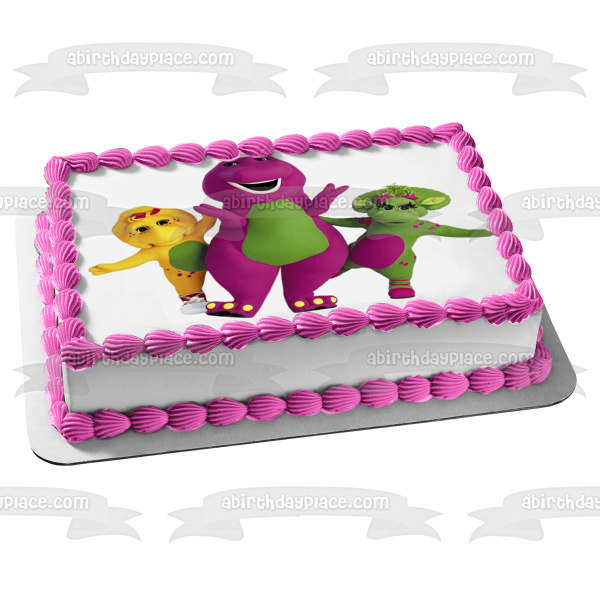 Barney Baby Bop and  Bj Edible Cake Topper Image ABPID05969