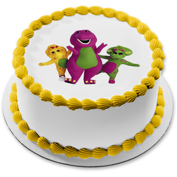 Barney Baby Bop and  Bj Edible Cake Topper Image ABPID05969