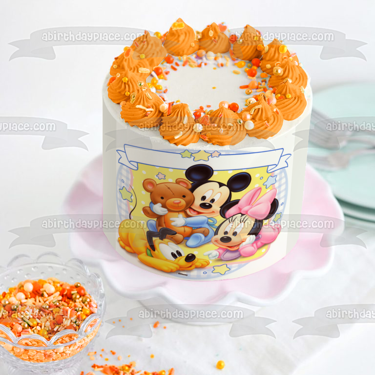 Adorno comestible para tarta de Mickey Mouse, Minnie Mouse y Goofy, imagen ABPID06118