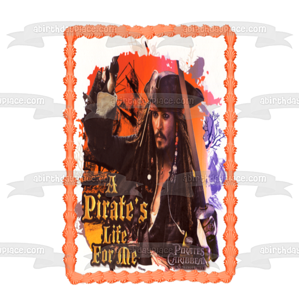 Piratas del Caribe Capitán Jack Sparrow con su espada Adorno comestible para tarta Imagen ABPID06121 