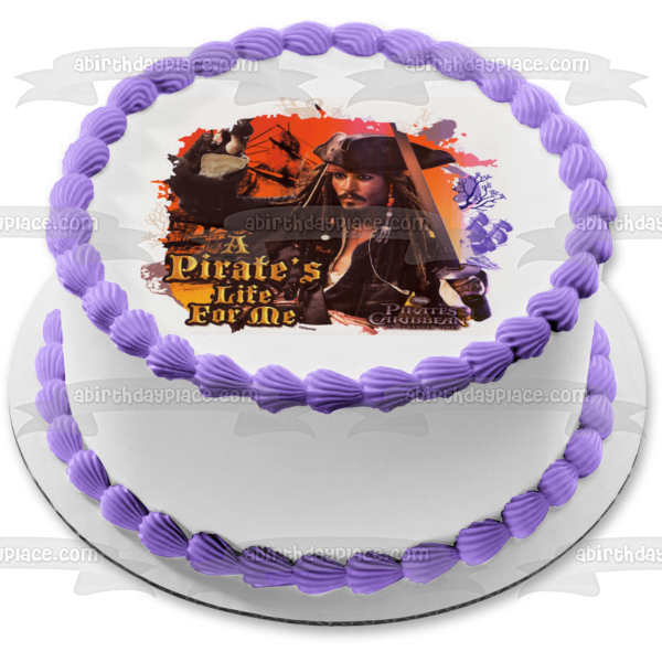 Piratas del Caribe Capitán Jack Sparrow con su espada Adorno comestible para tarta Imagen ABPID06121 