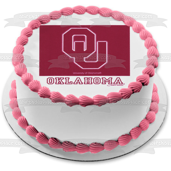 Imagen comestible para decoración de tarta con logotipo de la Universidad de Oklahoma ABPID05996 