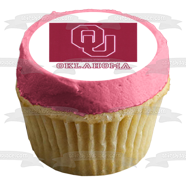 Imagen comestible para decoración de tarta con logotipo de la Universidad de Oklahoma ABPID05996 