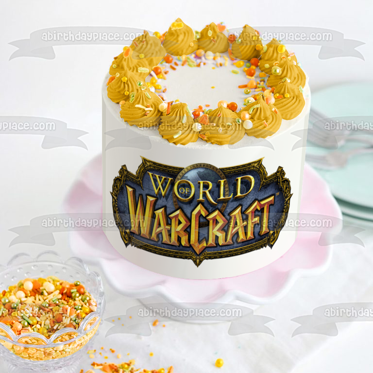 Imagen comestible para decoración de tarta con el logotipo de World of Warcraft ABPID06311 