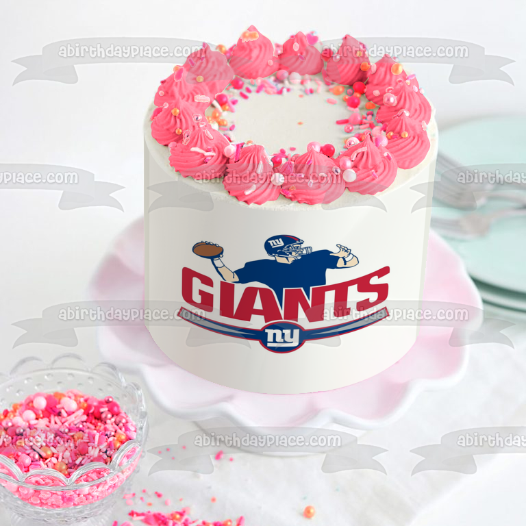 Imagen comestible para tarta con logotipo actual de los New York Giants de la NFL ABPID06312 