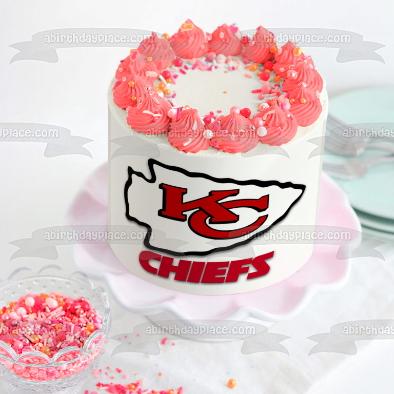 Kansas City Chiefs Logo NFL Edible Cake Topper Image ABPID06153