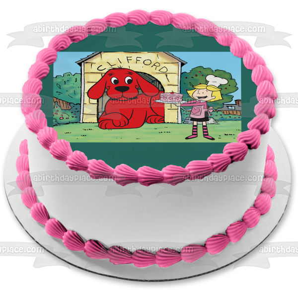 Clifford, el gran perro rojo, Emily con un pastel, decoración comestible para tarta, imagen ABPID06335 