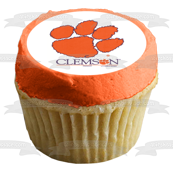 Imagen comestible para tarta con logotipo de pata de tigre de la Universidad de Clemson ABPID06337 