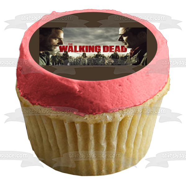 The Walking Dead Season 8 Negan and Rick Grimes Edible Cake Topper Image ABPID06188