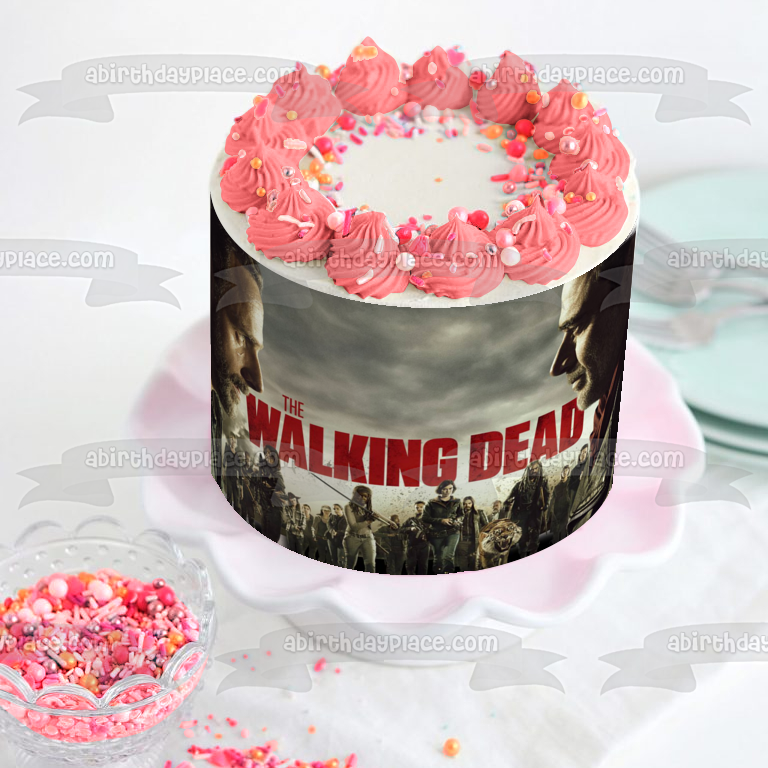 The Walking Dead Season 8 Negan and Rick Grimes Edible Cake Topper Image ABPID06188