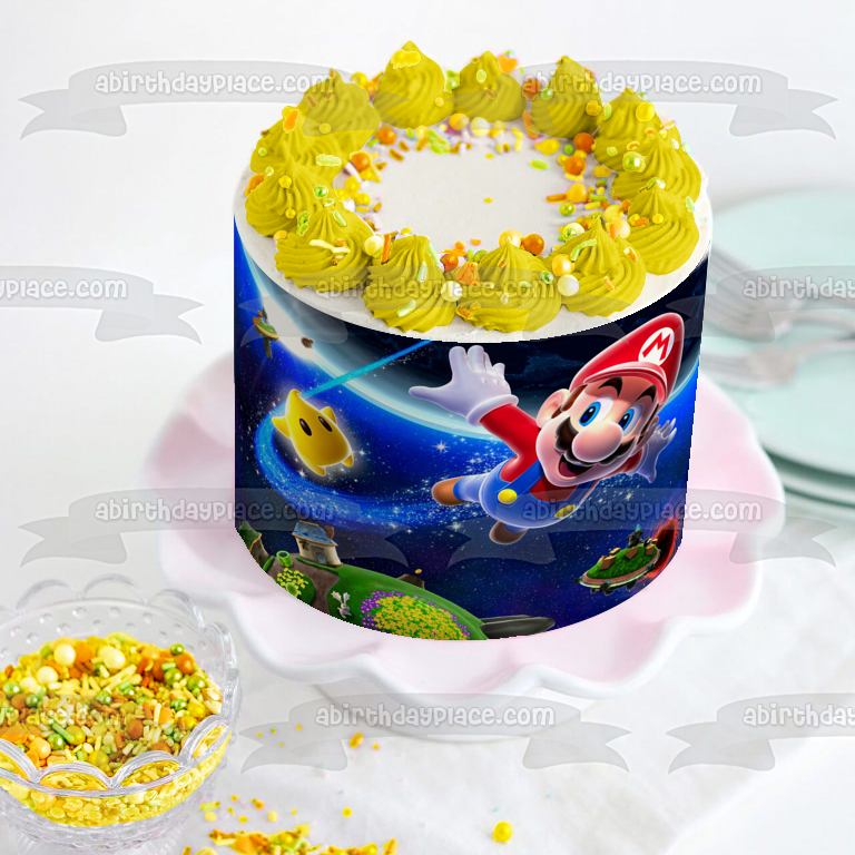 Imagen comestible para tarta de Super Mario Brothers Star Galaxy ABPID06193 