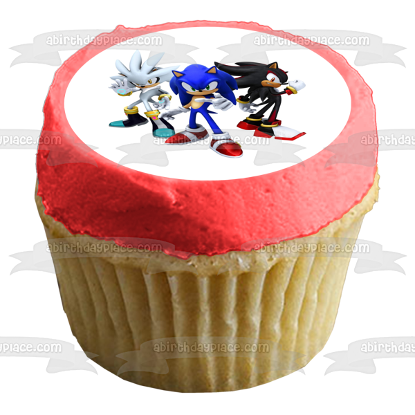 Sonic the Hedgehog 3 Silver the Hedgehog y Shadow the Hedgehog Imagen comestible para decoración de tarta ABPID06374 