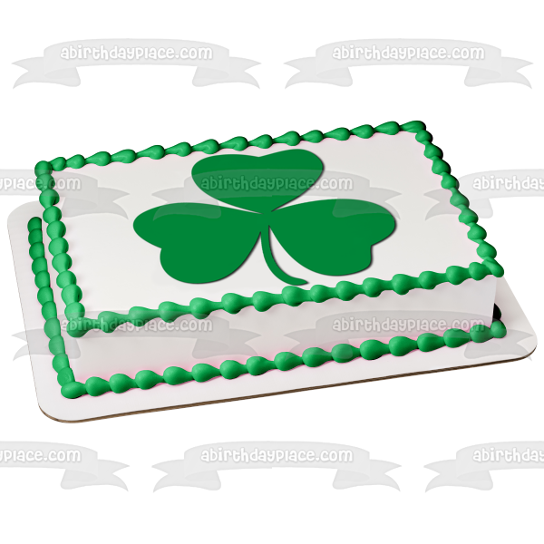 Shamrock Lucky St. Patricks Day Edible Cake Topper Image ABPID06218