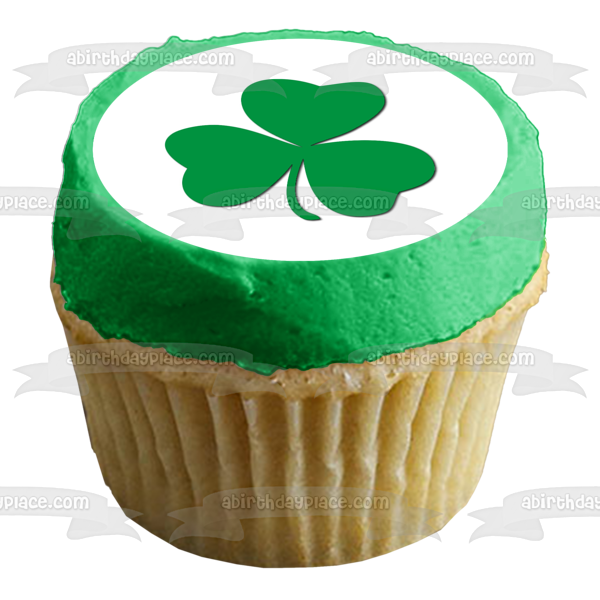 Shamrock Lucky St. Patricks Day Edible Cake Topper Image ABPID06218