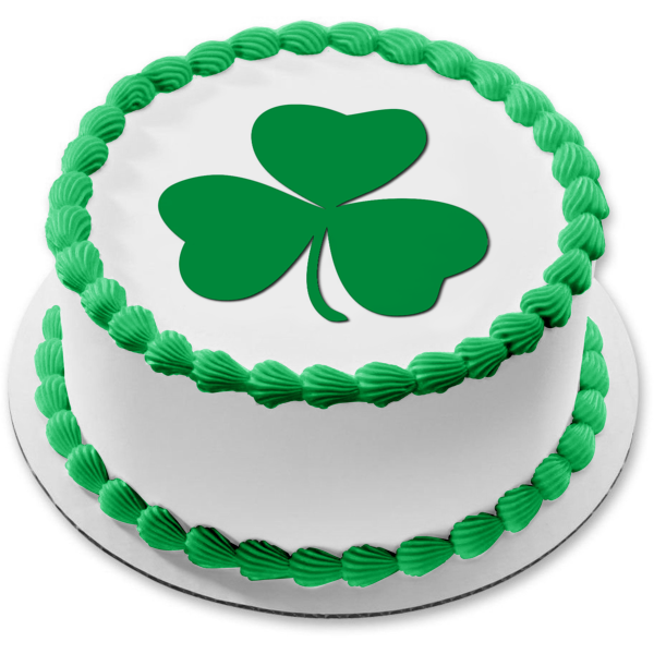 Shamrock Lucky St. Patricks Day Edible Cake Topper Image ABPID06218