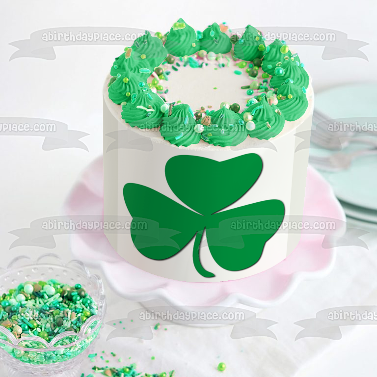 Shamrock Lucky St. Patricks Day Edible Cake Topper Image ABPID06218