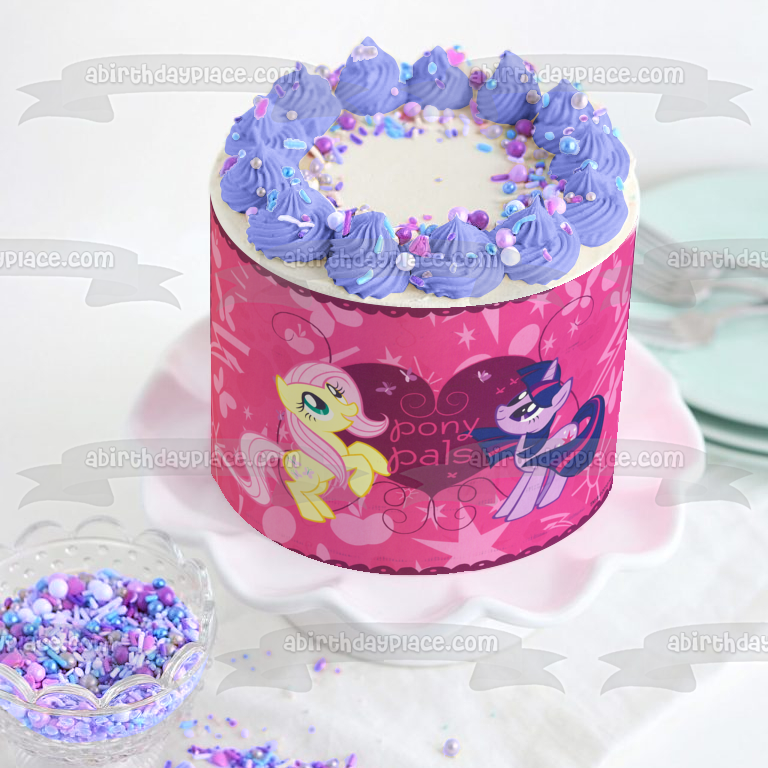 My Little Pony Equestria Girls Fluttershy and Twilight Sparkle Edible Cake Topper Image ABPID06409