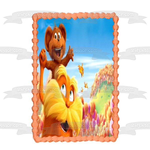 Dr. Seuss el Lorax Bar-Ba-Loot y Humming Fish Imagen comestible para decoración de tarta ABPID06226 