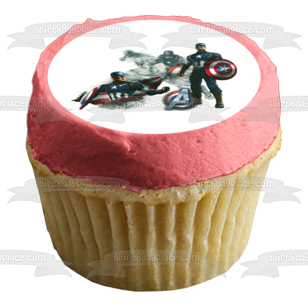 Avengers 2 Captain America Shield Edible Cake Topper Image ABPID06417