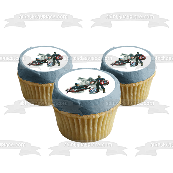 Avengers 2 Captain America Shield Edible Cake Topper Image ABPID06417