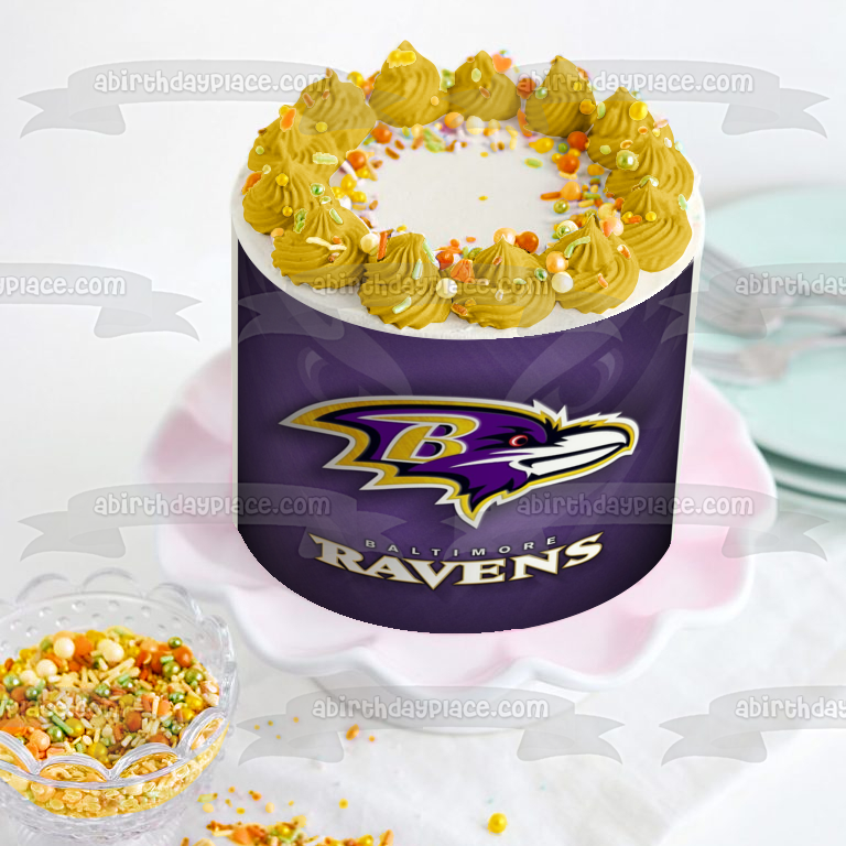 Imagen comestible para tarta con logotipo de los Baltimore Ravens de la NFL ABPID06240 