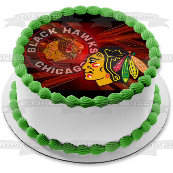 Chicago Blackhawks Logo NHL Professional Ice Hockey Edible Cake Topper Image ABPID06428